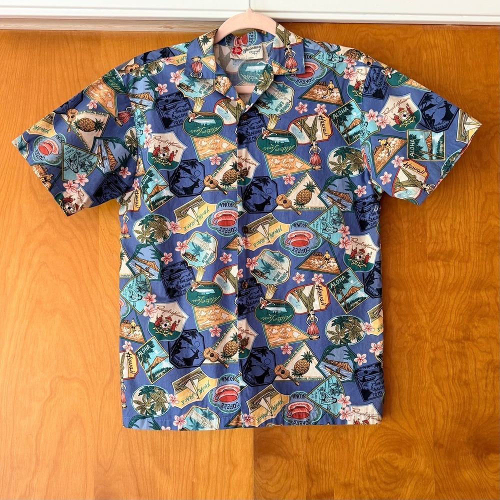 Vintage Hilo Hattie Made In Hawaii Postcard Print Retro Vacation Shirt Unisex